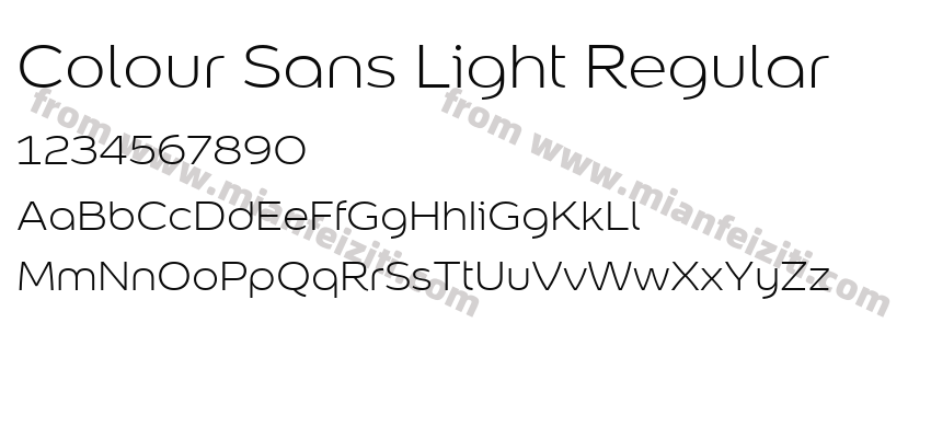 Colour Sans Light Regular字体预览