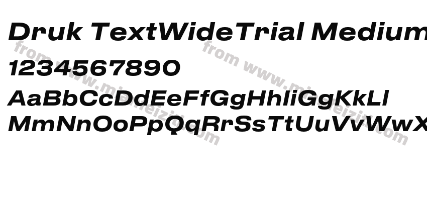 Druk TextWideTrial MediumItalic字体预览
