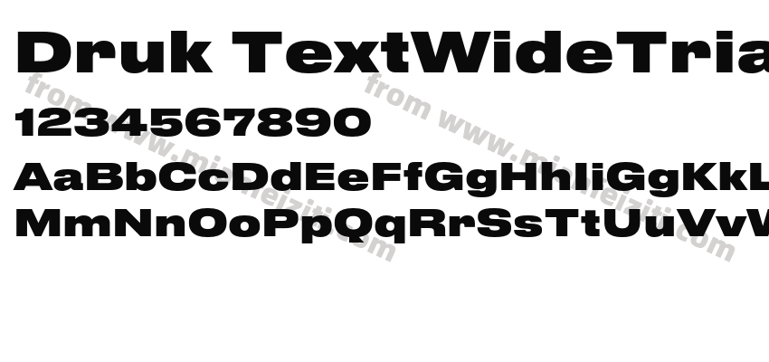Druk TextWideTrial Super字体预览