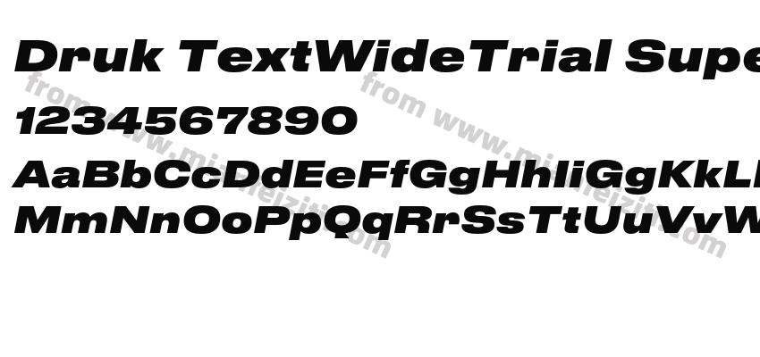 Druk TextWideTrial SuperItalic字体预览
