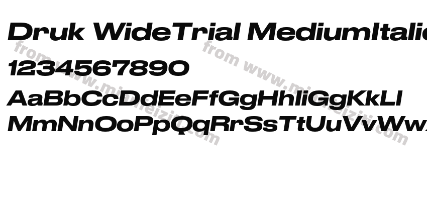 Druk WideTrial MediumItalic字体预览