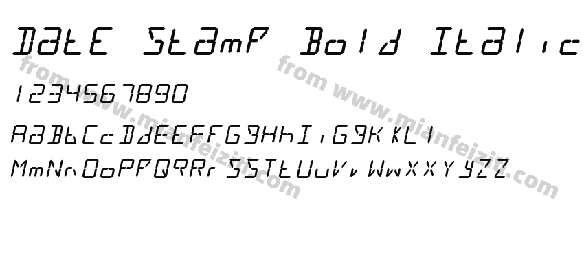 Date Stamp Bold Italic字体预览