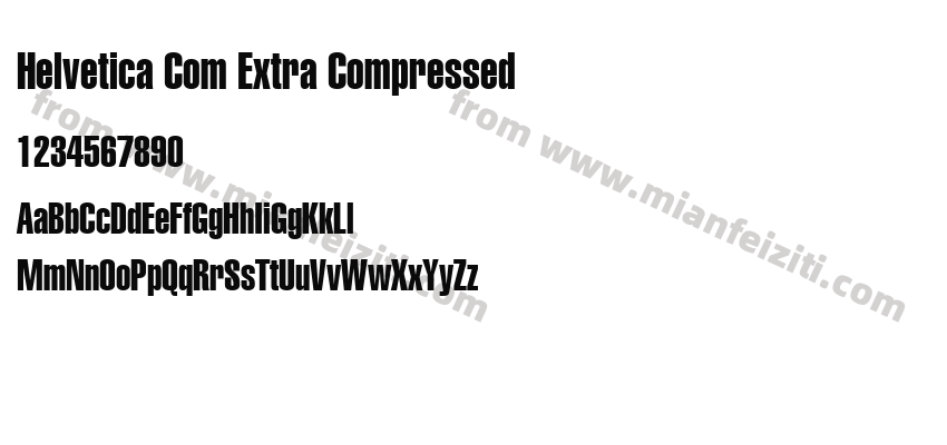 Helvetica Com Extra Compressed字体预览
