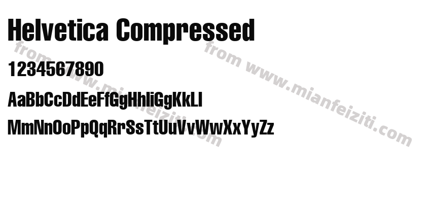 Helvetica Compressed字体预览