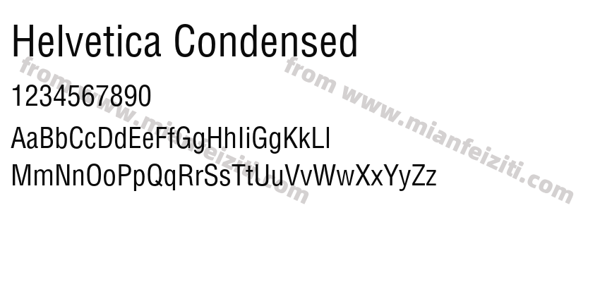 Helvetica Condensed字体预览