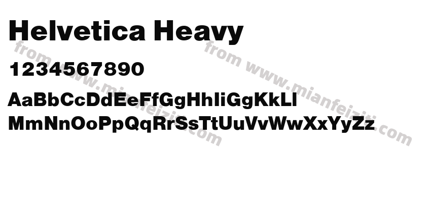 Helvetica Heavy字体预览