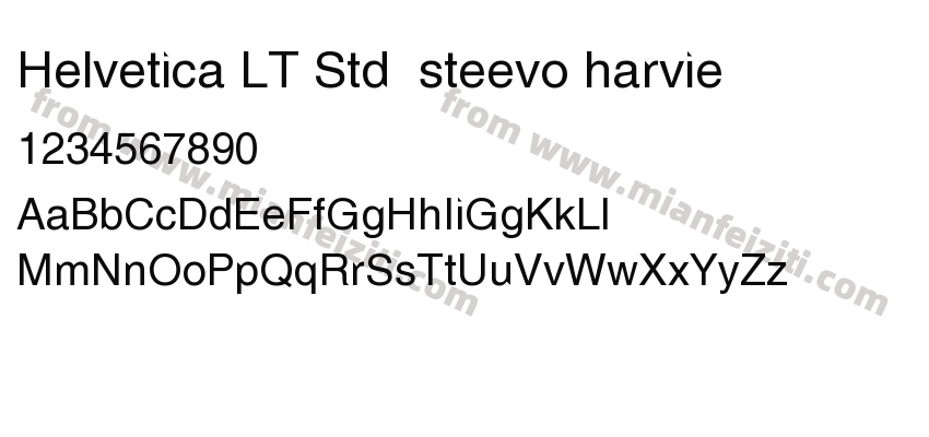 Helvetica LT Std  steevo harvie字体预览