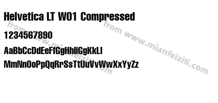 Helvetica LT W01 Compressed字体预览