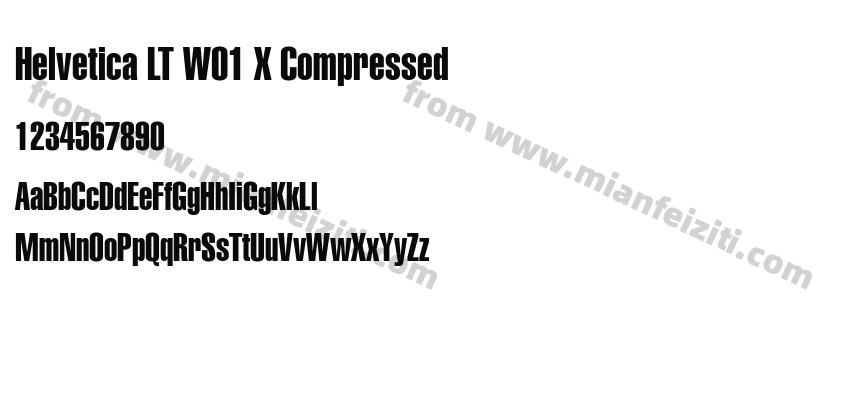 Helvetica LT W01 X Compressed字体预览