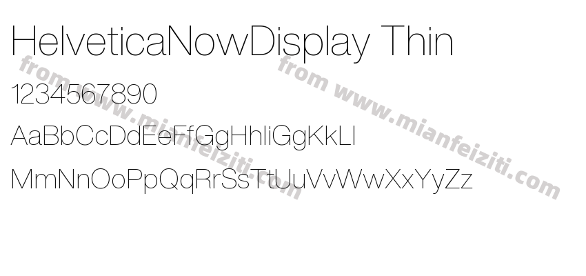 HelveticaNowDisplay Thin字体预览