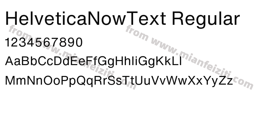 HelveticaNowText Regular字体预览