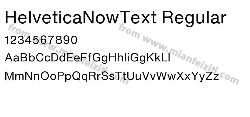 HelveticaNowText Regular字体预览