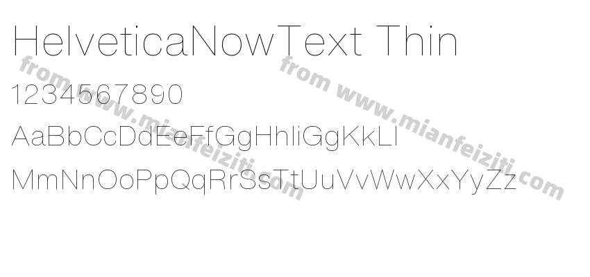 HelveticaNowText Thin字体预览