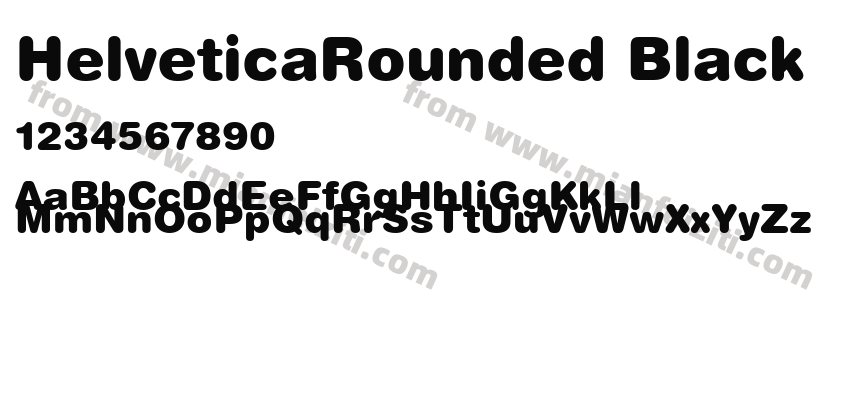 HelveticaRounded Black字体预览