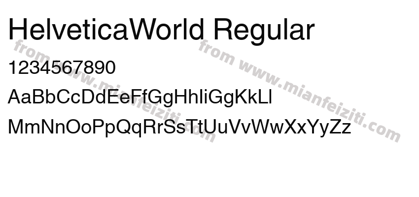 HelveticaWorld Regular字体预览