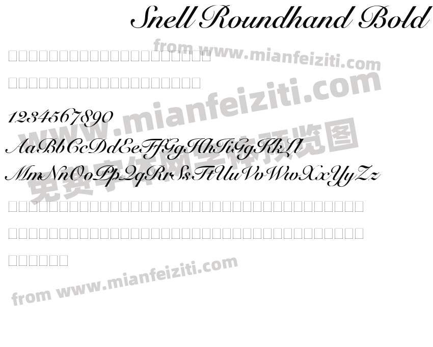 Snell Roundhand Bold字体预览