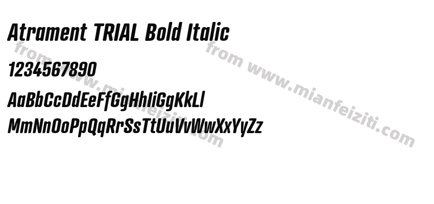 Atrament TRIAL Bold Italic字体预览