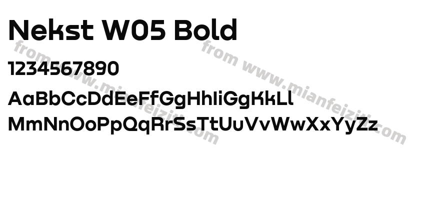 Nekst W05 Bold字体预览