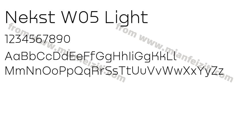 Nekst W05 Light字体预览