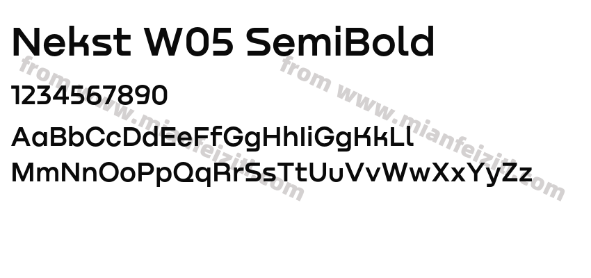 Nekst W05 SemiBold字体预览