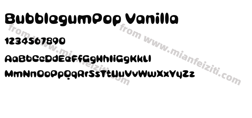 BubblegumPop Vanilla字体预览