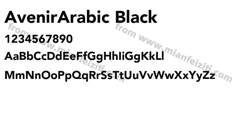 AvenirArabic Black字体预览