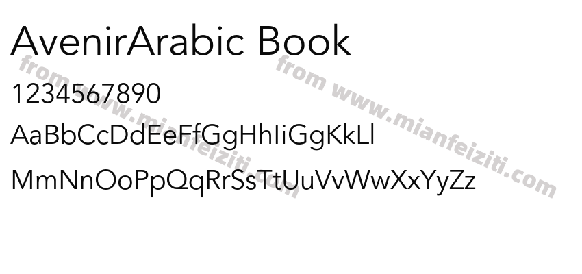 AvenirArabic Book字体预览
