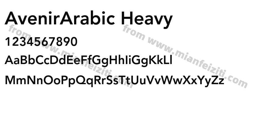 AvenirArabic Heavy字体预览