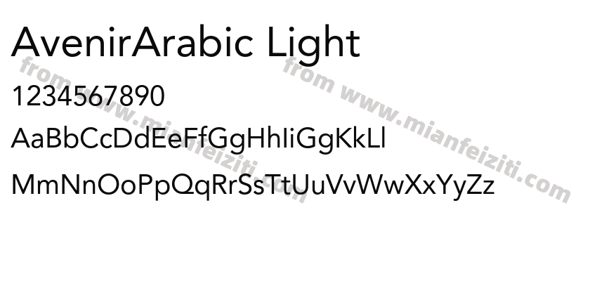 AvenirArabic Light字体预览