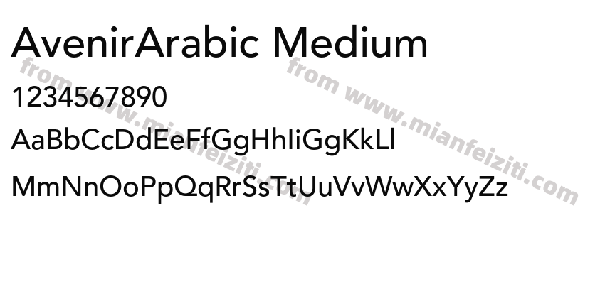 AvenirArabic Medium字体预览