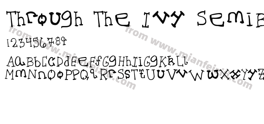 Through The Ivy SemiBold字体预览