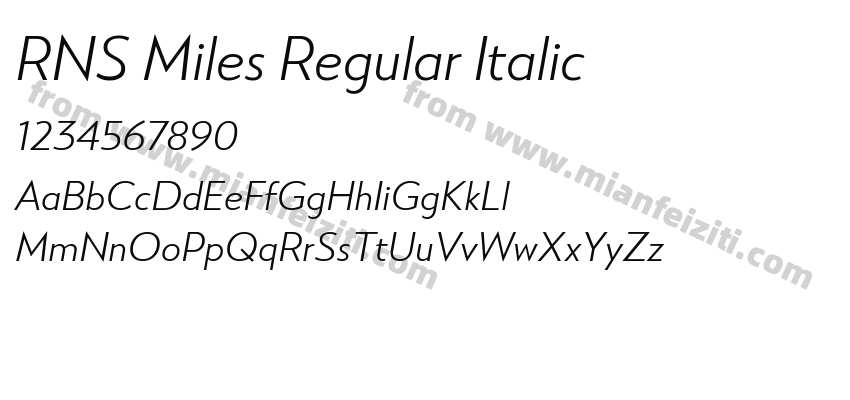 RNS Miles Regular Italic字体预览