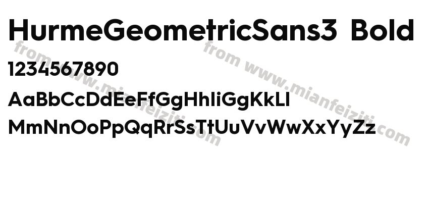 HurmeGeometricSans3 Bold字体预览