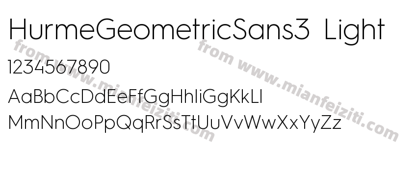 HurmeGeometricSans3 Light字体预览