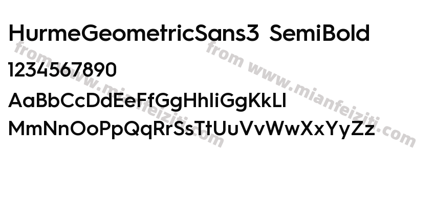 HurmeGeometricSans3 SemiBold字体预览