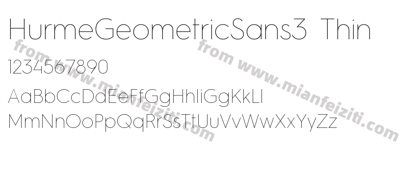 HurmeGeometricSans3 Thin字体预览