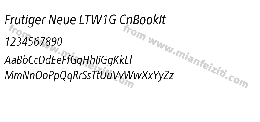 Frutiger Neue LTW1G CnBookIt字体预览