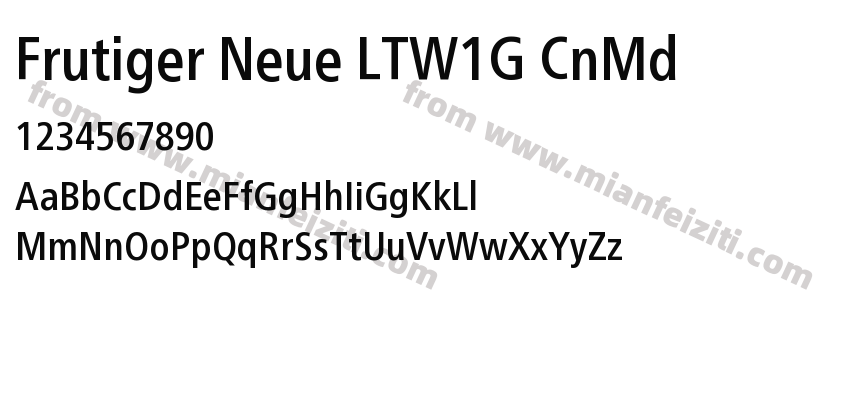 Frutiger Neue LTW1G CnMd字体预览