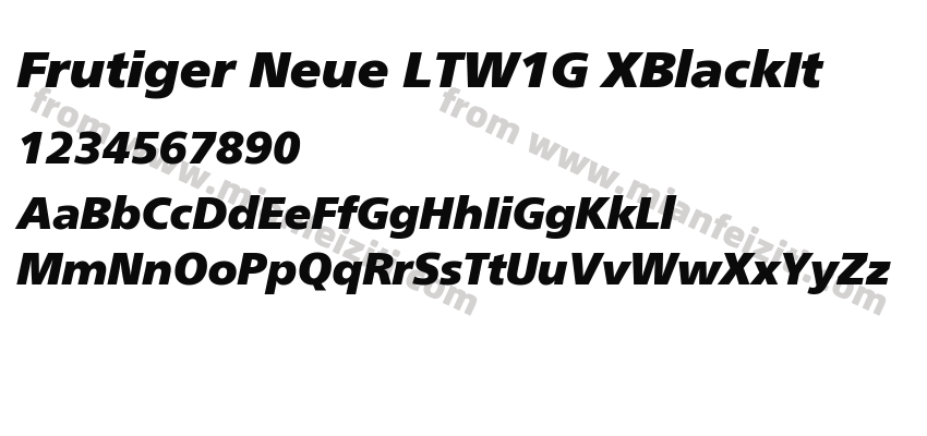 Frutiger Neue LTW1G XBlackIt字体预览