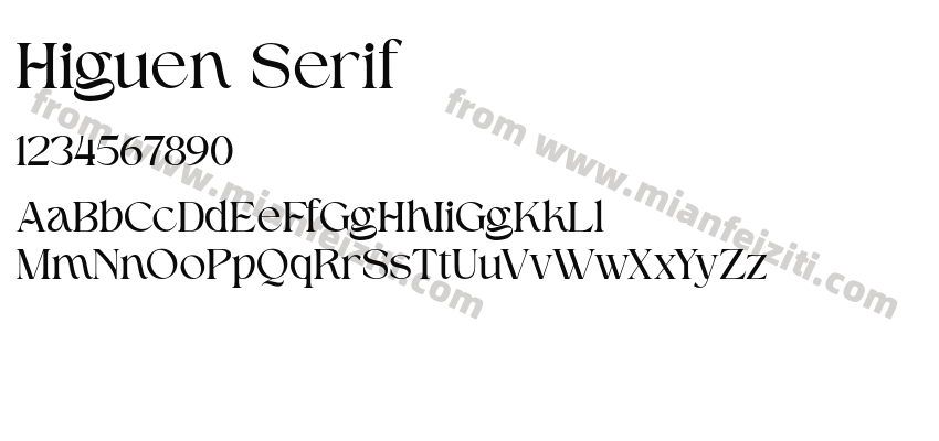 Higuen Serif字体预览