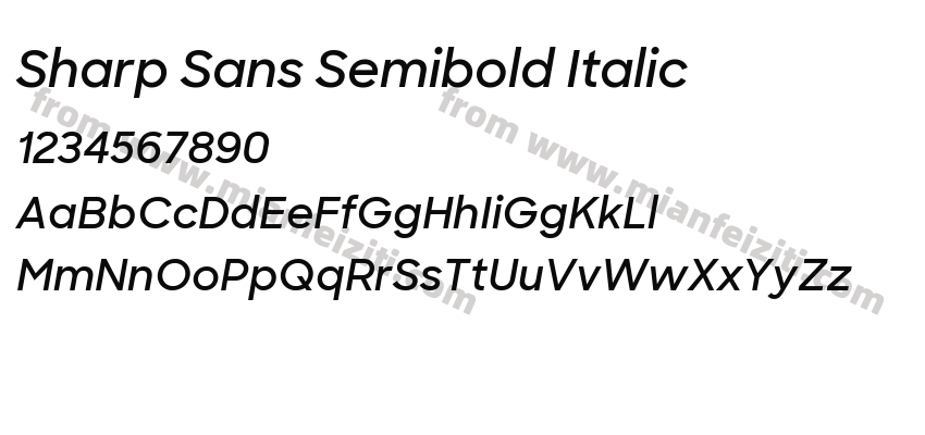 Sharp Sans Semibold Italic字体预览