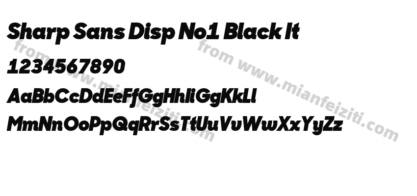 Sharp Sans Disp No1 Black It字体预览