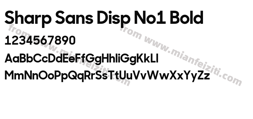 Sharp Sans Disp No1 Bold字体预览