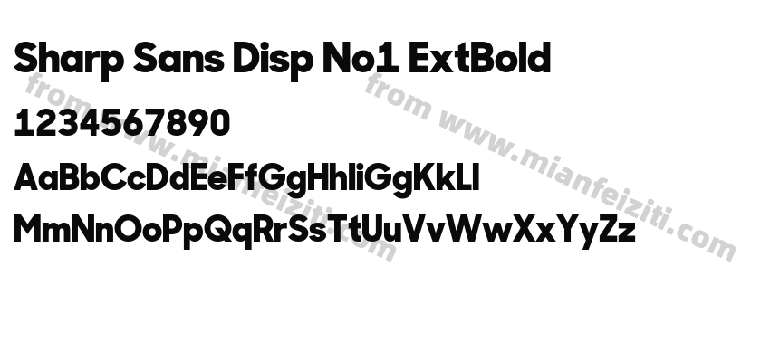 Sharp Sans Disp No1 ExtBold字体预览