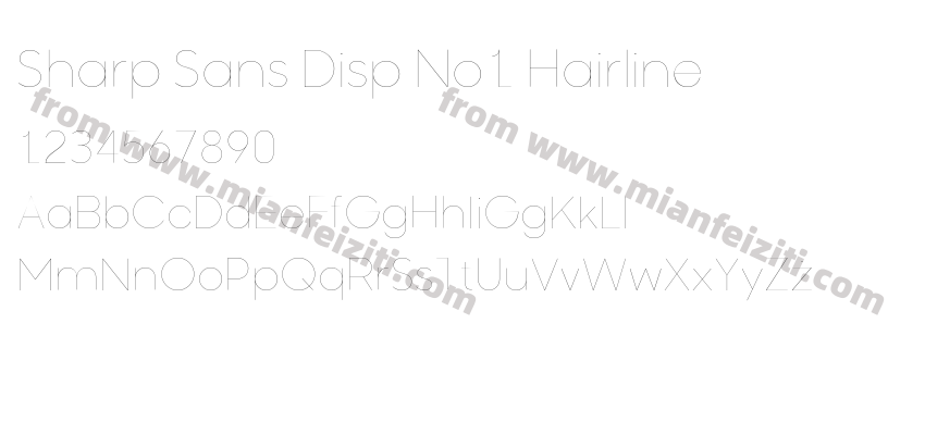 Sharp Sans Disp No1 Hairline字体预览