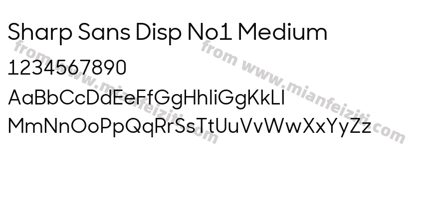 Sharp Sans Disp No1 Medium字体预览