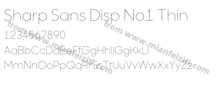 Sharp Sans Disp No1 Thin字体预览