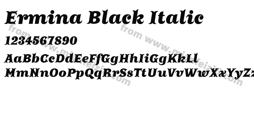 Ermina Black Italic字体预览