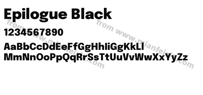 Epilogue Black字体预览