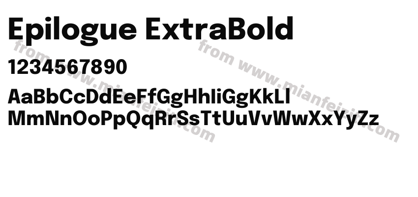 Epilogue ExtraBold字体预览